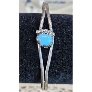 Sterling Silver Native American Made Classic Turquoise Cuff Bracelet